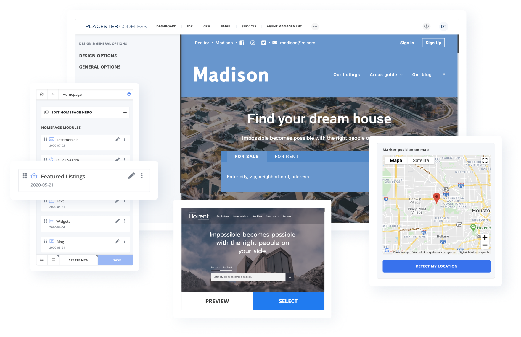 Custom real estate websites for REALTORSⓇ Placester